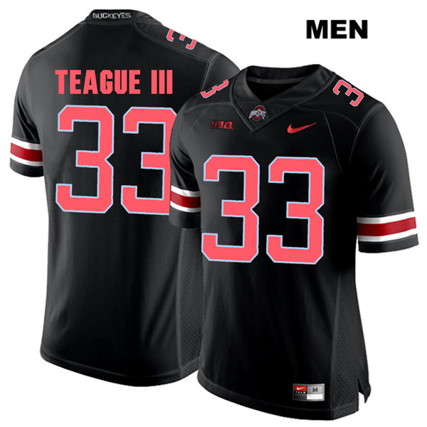 Ohio State Buckeyes Men's Master Teague #33 Red Number Black Authentic Nike College NCAA Stitched Football Jersey SP19W33RH